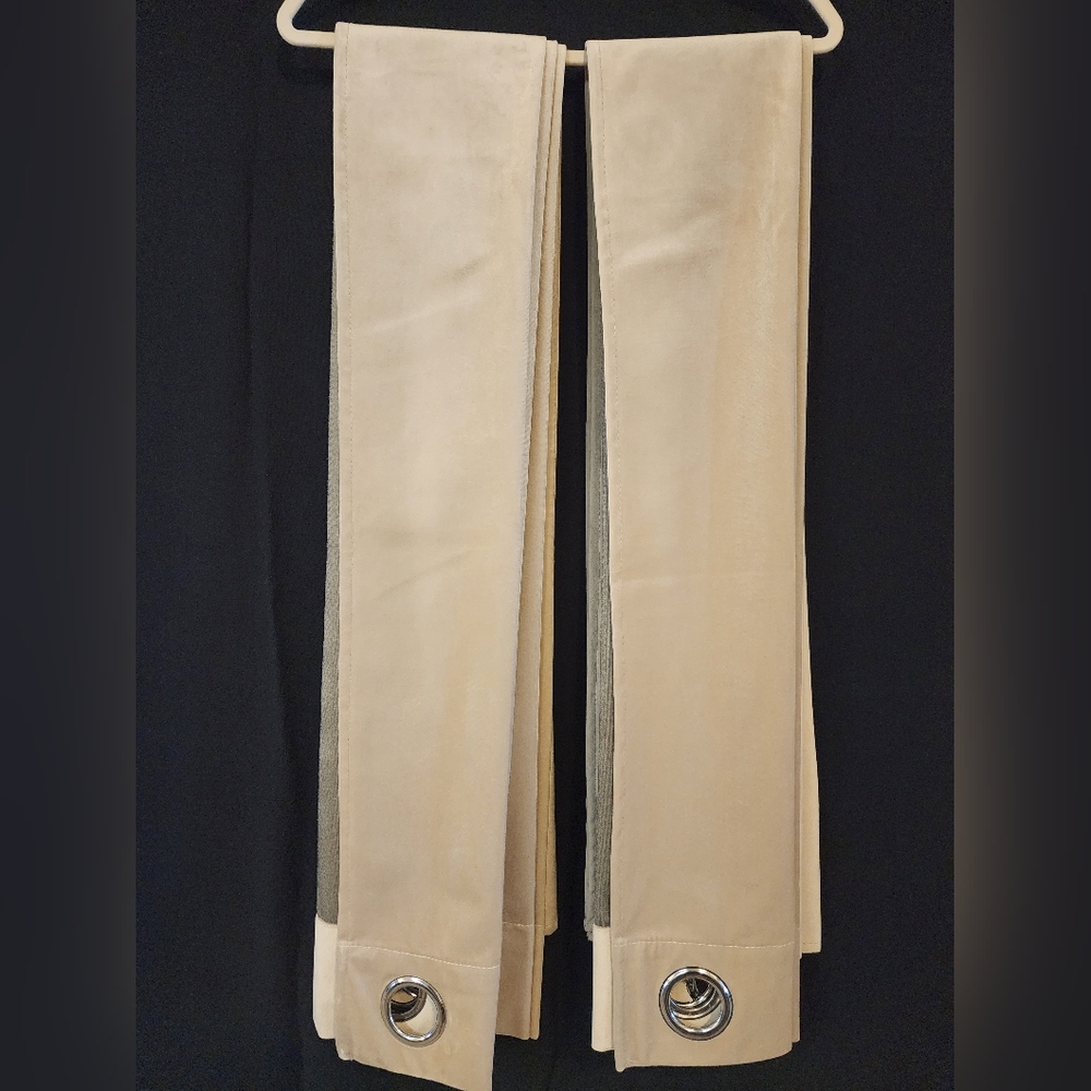 Tan Modern Grommet Curtains
